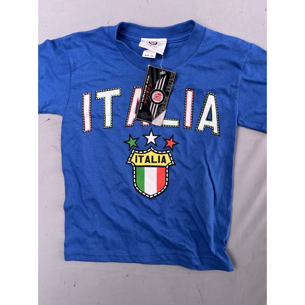 Mad Engine Italy National Soccer Shirt Kids Blue Size medium‎